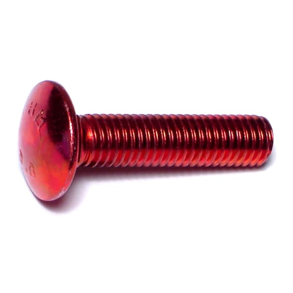 Midwest Fastener Carriage Bolt, Square Neck, 1.25mm (Coarse), 35 mm L, Steel, Red Rinsed Zinc, 8 PK 31185 - main
